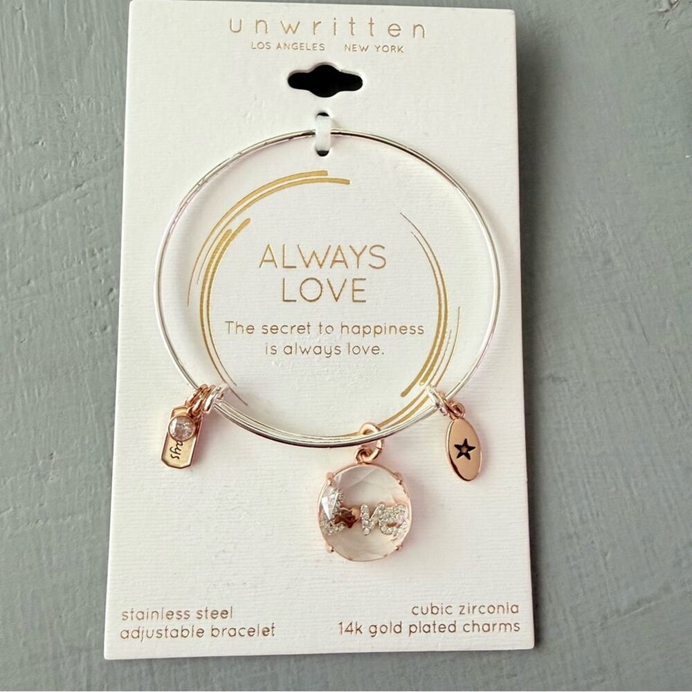 Unwritten The secret to happiness is always LOVE Bracelet NEW